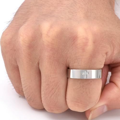 Jude Jewelers 6mm Stainless Steel Christian Cross Religious Wedding Band Statement Anniversary Ring - color: Silver