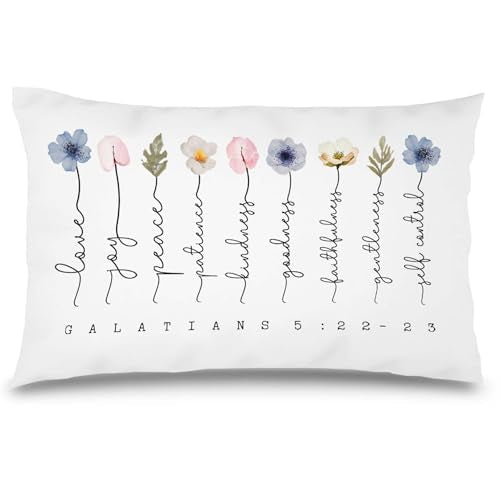 Bible Verse Pillows Cover 16x26,Bible Verse Gifts,Galatians 5:22-23,Fruit of The Spirit,Christian Gifts for Women Girl,Christian Gifts,Inspirational Gifts for Women Girls,Bible Verse Pillowcase 193 / - color: 20x20 I