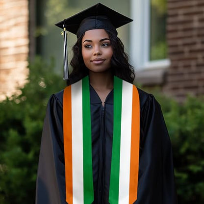 Graduation Satin Sash Scarf 72" Stole - color: Ireland Flag