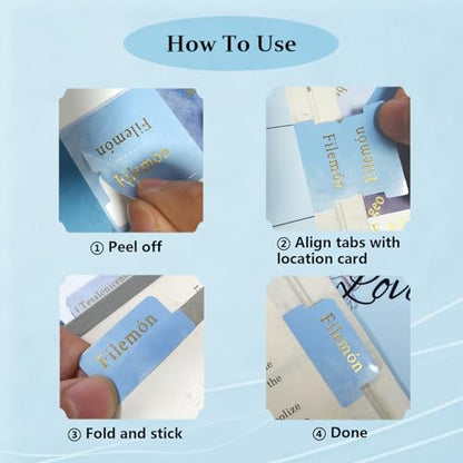 Vorscrin-Laminated Bible Tabs for Women and Men, Gold Foil Lettering Design, Reposition and Large Print Stickers, Bible Study Supplies, 90 Chapters Labels for Easy Navigation (Spanish Sky Blue) - color: Spanish Sky Blue