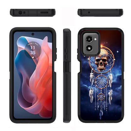 Designed for Moto G Power 5G 2024 Case, Military Grade Heavy Duty 3-Layer Shockproof Full-Body Protective Cover for Motorola Moto G Power 5G 2024, Dreamcatcher Skull - color: Dreamcatcher Skull