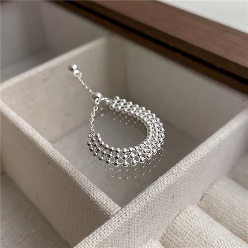 925 Sterling Silver Adjustable Link Chain Rings for Women Daughter - color: Style 2-Silver