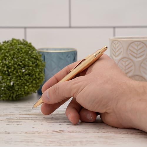 Dayspring Pens Monroe Click Action Metal Ballpoint Pen in 18K Gold Finish - color: Gold, style: Non Customized