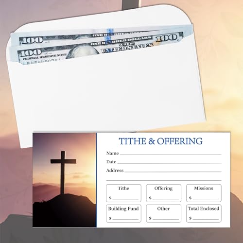 Eaasty 200 Pcs Church Offering Envelopes Bill Size Donation,Cross Style - style: Cross Style
