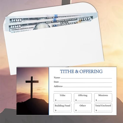 Eaasty 200 Pcs Church Offering Envelopes Bill Size Donation,Cross Style - style: Cross Style