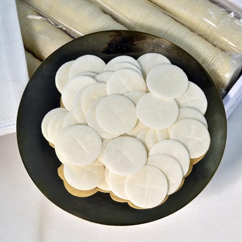Charistia - White Altar Bread - Communion Wafers/Communion Bread - 1 1/8’’ Patterned Wafers for Celebrations, Not Crumbling, Traditional Taste, No Preservatives, Packaging - 1000 Pcs/Box