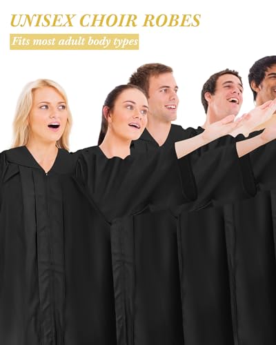 Toulite 6 Pcs Choir Robes for Church Adults - color: Black, size: Size 54