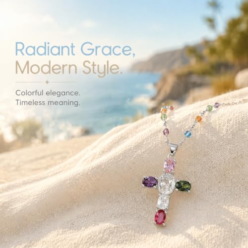 Colorful Crystal Rainbow Symbol Pendant Alloy Clavicle Necklace - color: coloful3