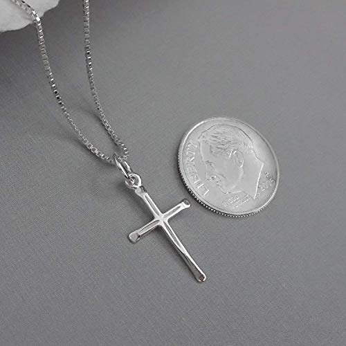 Delicate and Dainty Cross Necklace for Women, Confirmation Gift Necklace for Teens, Sterling Silver Cross Necklace 18 inches
