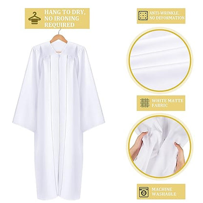 Toulite 6 Pcs Choir Robes for Church Adults - color: White, size: Size 54