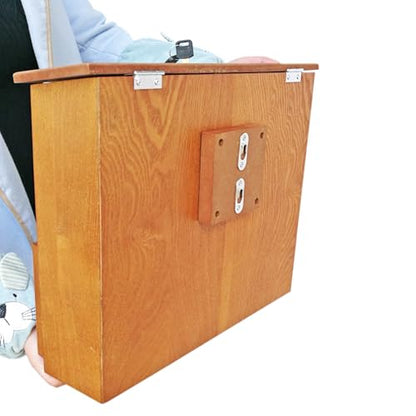 FixtureDisplays® Wood Ballot Box, Collection Donation Charity Suggestion Fund-Raising Box Medium Oak MDF 27270-FBA