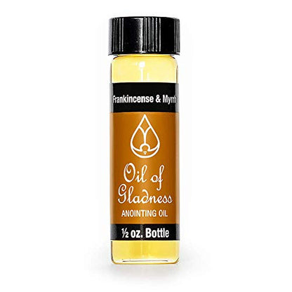 Oil of Gladness Frankincense and Myrrh Anointing Oil - Oil for Daily Prayer, Ceremonies, and Blessings 1/2 oz - size: 0.5 Fl Oz (Pack of 1)