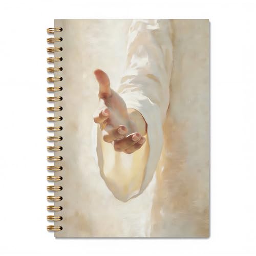 Neutral Christian Jesus Spiral Notebook Journal, Jesus Gifts for Women Men, Christian The Hand Of God Bible Verse Notebook Journal for School Office Supplies, 5.5 x 8.3 Inch - color: 21Child