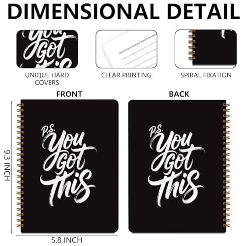 You Got This Spiral Notebook, Inspirational Notebooks for Women Men - color: You got this