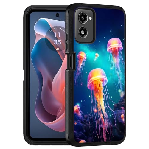 Designed for Moto G Power 5G 2024 Case, Military Grade Heavy Duty 3-Layer Shockproof Full-Body Protective Cover for Motorola Moto G Power 5G 2024, Jellyfish - color: Jellyfish