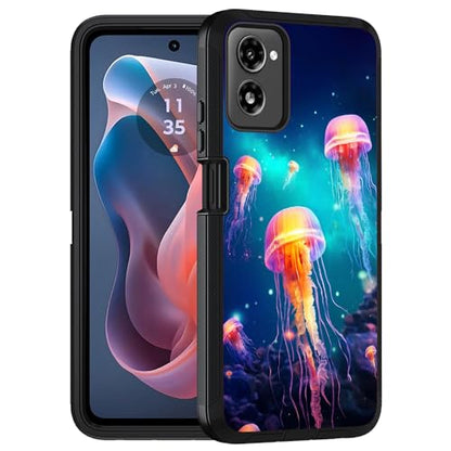 Designed for Moto G Power 5G 2024 Case, Military Grade Heavy Duty 3-Layer Shockproof Full-Body Protective Cover for Motorola Moto G Power 5G 2024, Jellyfish - color: Jellyfish