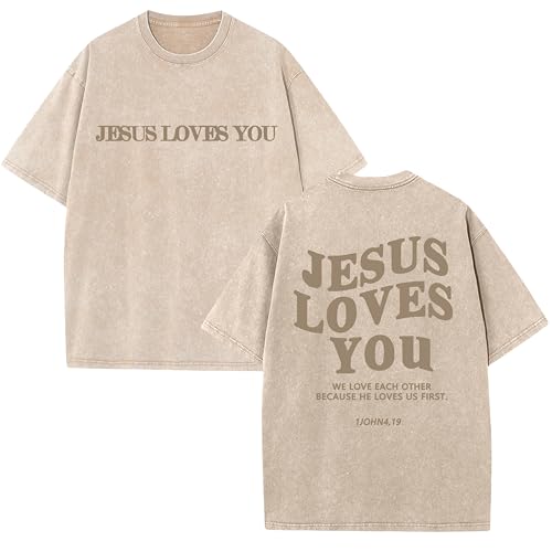 Christian Believer Faith God Religious T-Shirt Jesus Shirts for Women Men - color: Apricotb, size: Large