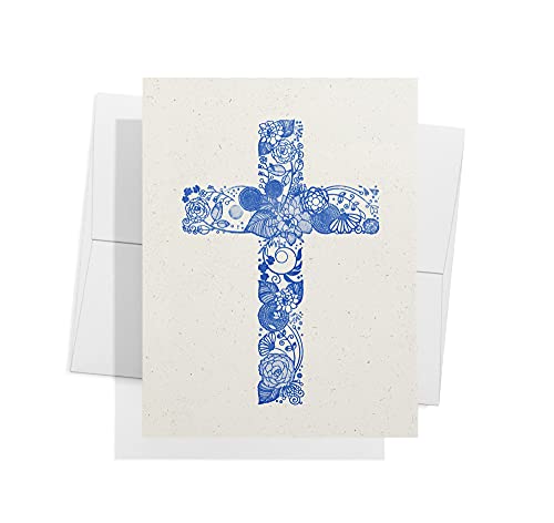 Twigs Paper Christian Cross Greeting Cards, 12 Blank Note Cards - color: Christian Cross, size: 12-Count