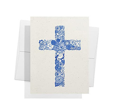 Twigs Paper Christian Cross Greeting Cards, 24 Blank Note Cards - color: Christian Cross, size: 24-Count