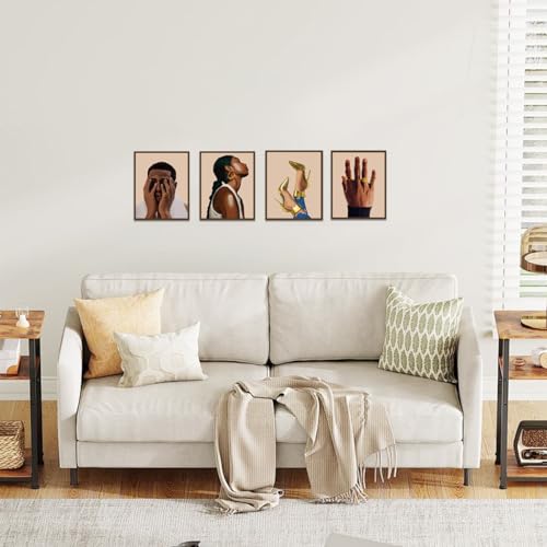 Living Room Wall Decor African American Wall Art Set of 4 - color: Unframed 8"x10" Black Couple Wall Art Set of 4