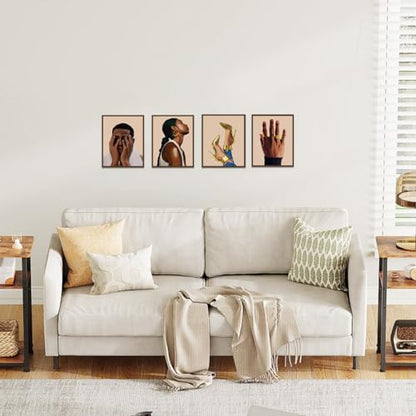 Living Room Wall Decor African American Wall Art Set of 4 - color: Unframed 8"x10" Black Couple Wall Art Set of 4