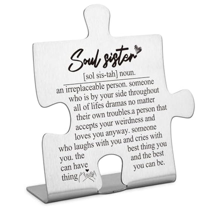 FOKCBOCM Soul Sister Birthday Gift For Her Soul Sister Gift Bestie Gift Thank You Gift for Women Friend Sister Cute Graduation Christmas Friendship Gift for Soul Sister Funny Office Desk Decor, (p1) - style: Soul Sister