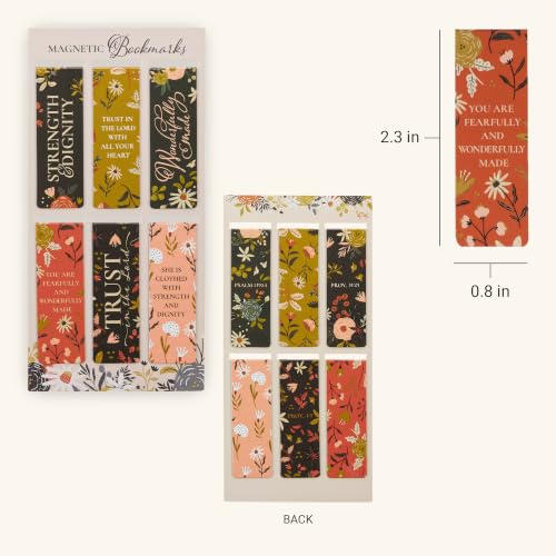 Christian Art Gifts Colorful Magnetic Scripture Bookmark Set for Women - color: Psalms & Proverbs Multicolor Floral