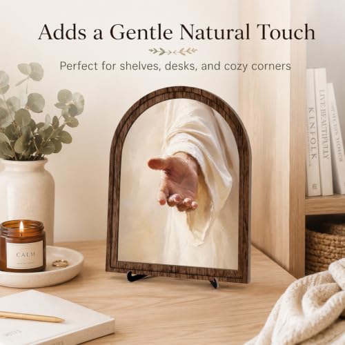 Farmhouse Christian Wood Sign Christian The Hand of God Table Decor 8"×10" - color: color_name15