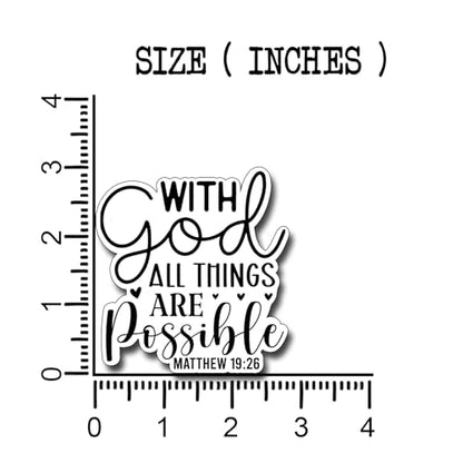 (3Pcs) with God All Things are Possible Sticker Christian Inspirational Decals Decorate Books Laptop Phone Water Bottles Kindles Tumbler Waterproof Vinyl Stickers 2,8 x 3 Inch - color: With God All Things Are Possible