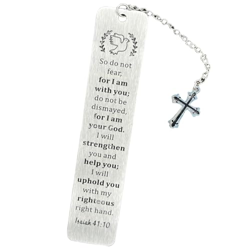 Bible Bookmarks Book Markers, Metal Christian Bookmark Gift Accessories (Isaiak 41:10) - style: Isaiah 41:10