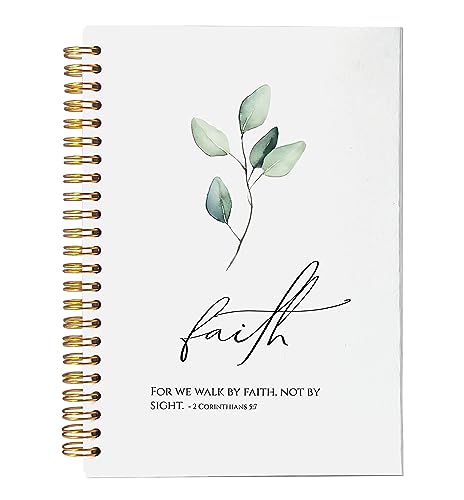 VNWEK Christian Bible Journaling Notebook,Church Notes Notebook,2 Corinthians 5:7 Walk by Faith Spiral Journal 5.5x8.3 Inch,Christian Journals for Women - color: 16-XZ-bible-notebook