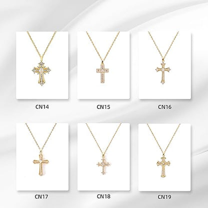 Cross Pendant Necklace for Women Jewelry Gold Cross Necklaces for Women Cross Necklace Minimalist Trendy Jewelry Valentines Day - style: CN17