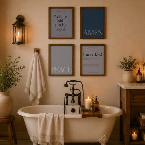 WEFKODO Christian Bible Verse Inspirational Wall Art 8x10 Decor Unframed - color: white-bible1