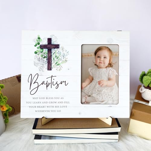 Baptism Picture Frame - 4 x 6 Inch Photo - First Communion Gifts - First