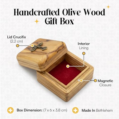 St. Michael Olive Wood Rosary and Box Gift Set