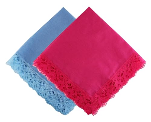 24" Lap scarf lap scarves with lace trims lap handkerchief Lap covers lap skirts for women in church - color: Blue+red