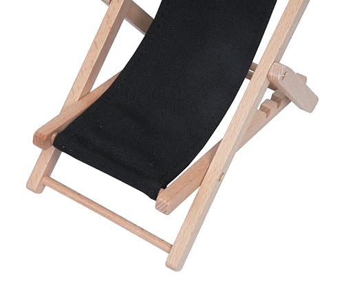Foldable Wooden Cell Phone Stand, Phone Holder for Desk - color: Black