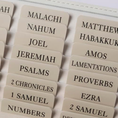 UPAFEXXI-Laminated Bible Tabs with Book Summaries, Bible Study Supplies - color: Summaries Gray2