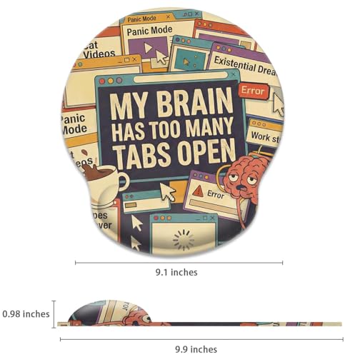 Britimes Ergonomic Mouse Pad with Wrist Support, Retro Web - color: Colorful Funny Computer