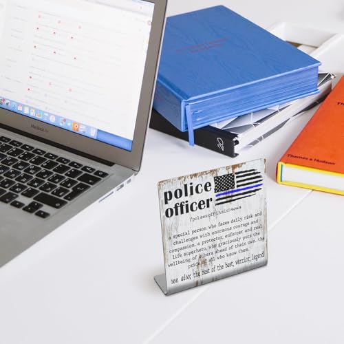 Police Officer Definition Appreciation Gifts, Birthday Christmas Police Officer Gifts for Women Men, New Officer Gift, Police Academy Graduates Gifts, Police Officer Desk Decor Sign XLK497 - style: Police Officer