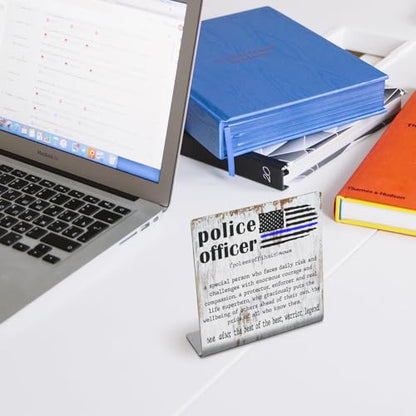 Police Officer Definition Appreciation Gifts, Birthday Christmas Police Officer Gifts for Women Men, New Officer Gift, Police Academy Graduates Gifts, Police Officer Desk Decor Sign XLK497 - style: Police Officer