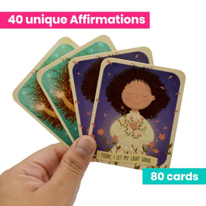 Menique Shine Memory Matching Game – 80 Cards (40 Pairs) with Positive Affirmations for Brave Girls – Motivational & Mindful Matching Game for Confidence and Self-Love - style: Affirmations