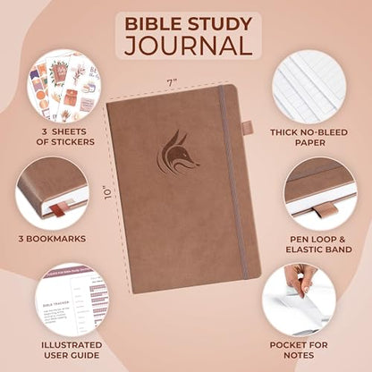 Clever Fox Bible Study Journal, Guide, Supplies for Women 7x10 Terracotta - color: Dark Terracotta, size: Smaller than A4 (7" x 10")