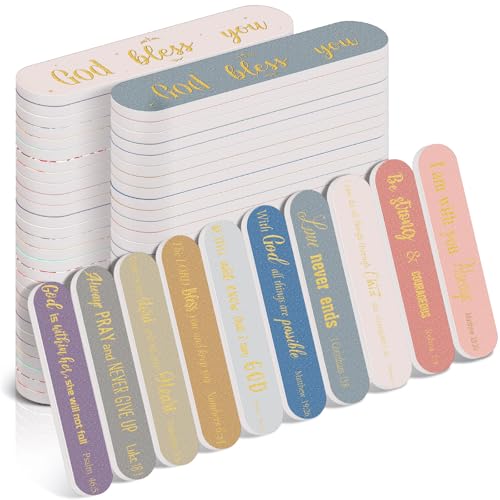 100 Christian Gifts for Women Bulk, Boho Bible Scripture Nail Files - style: Simple