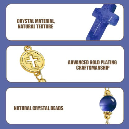 2 Pcs Car Mirror Hanging Accessories,Cross Crystal Style Beaded Pendant
