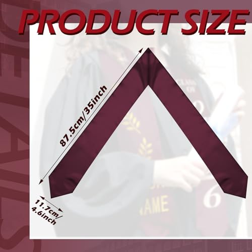 Geyoga 24 Pcs Graduation Stole Bulk Sublimation Blank 70 in - color: Maroon