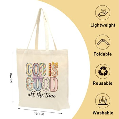 Faith Canvas Tote Bag, Christian Gifts for Women Girls Mom Sister Inspirational Bible Verse Birthday Christmas - color: Boho Christian 813