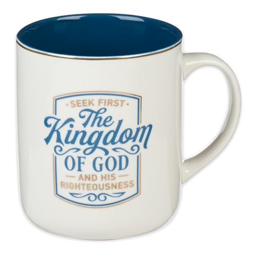 Christian Art Gifts Royal Blue The Kingdom of God Ceramic Coffee Mug, 14 oz. - color: Royal Blue/Kingdom of God