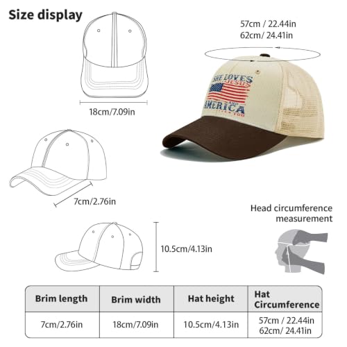 She Loves Jesus and America Too Hats for Womens Soft Washed Distressed Baseball - color: She Loves Jesus and America Toooff-white With Brown Eaves3