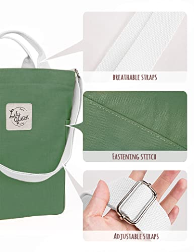 Lily queen Women Canvas Tote Handbags Casual Shoulder Work Bag Crossbody - color: Green